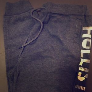 Hollister Mens Jogger Blue White XL Sweat Pants